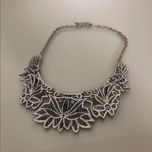 Silver Flower Dream Catcher Necklace